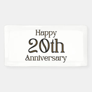 Happy 20th Anniversary 2x1 Vinyl Banner