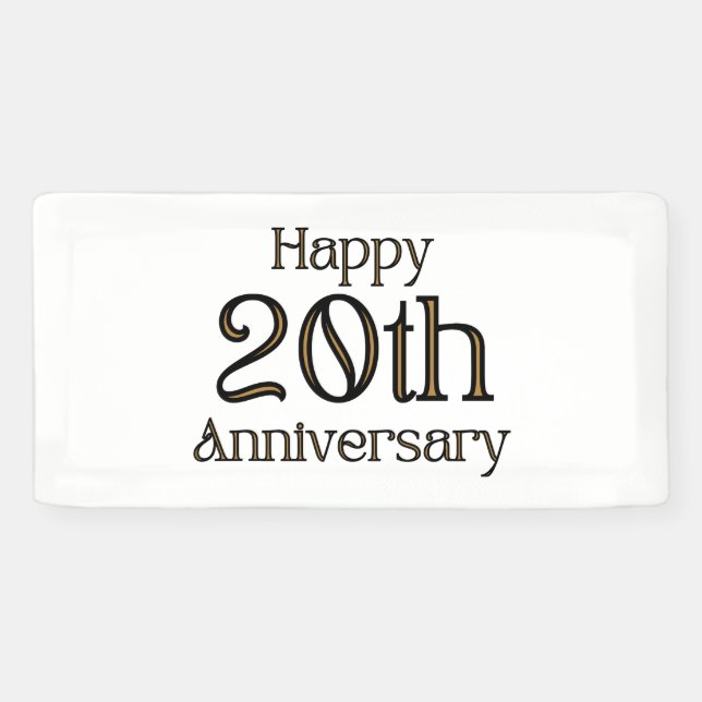 Happy 20th Anniversary 2x1 Vinyl Banner (Horizontal)