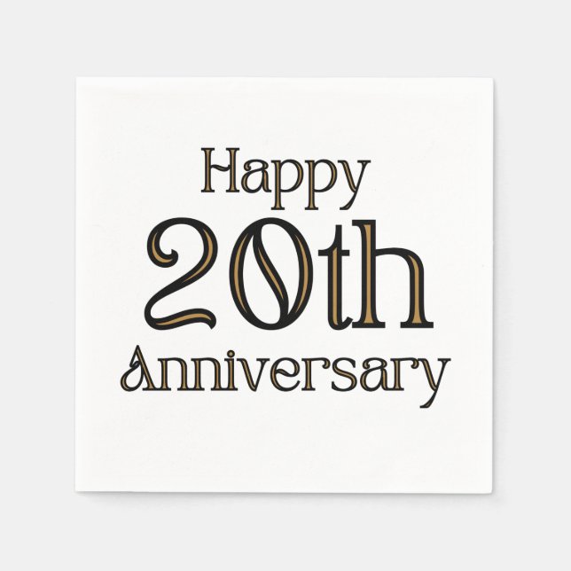 Happy 20th Anniversary 3 Ply Napkins (Front)
