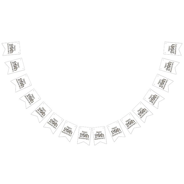 Happy 20th Anniversary Bunting Banner (All)