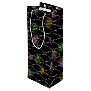 Happy 20th Anniversary Fireworks  Wine Gift Bag