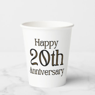 Happy 20th Anniversary Paper Cups