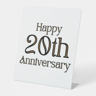 Happy 20th Anniversary Pedestal Sign