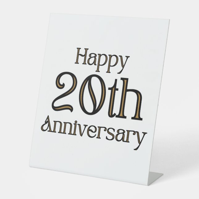 Happy 20th Anniversary Pedestal Sign (Front)