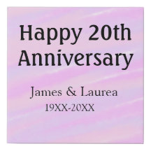 Happy 20th anniversary pink purple pastel name bol