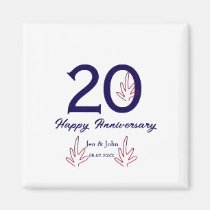 Happy 20th anniversary purple bold letter name lea magnet