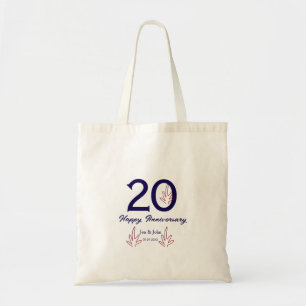 Happy 20th anniversary purple bold letter name lea tote bag