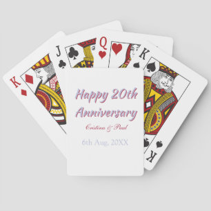 Happy 20th anniversary PURPLE MARON WEDDING NAME  Playing Cards