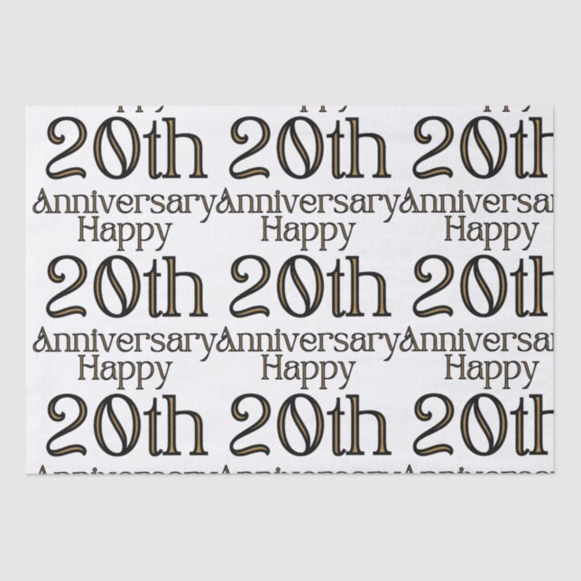 Happy 20th Anniversary Tissue Paper (Front)