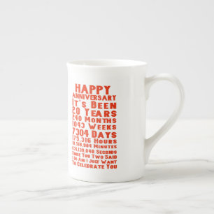Happy 20th Anniversary To You Two Bone China Mug