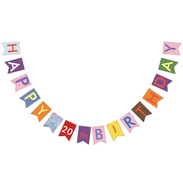 happy 20th birthday bunting flags (All)