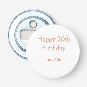 happy 20th birthday green orange pastel name date bottle opener