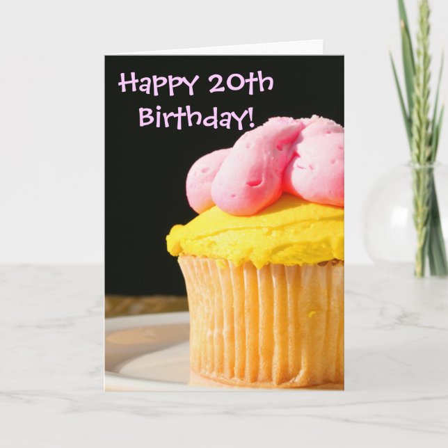 Happy 20th Birthday muffin Card (Front)