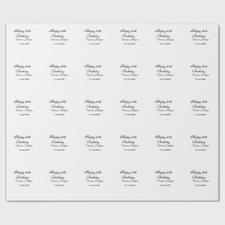 Happy 20th birthday name date simple minimal  wrapping paper