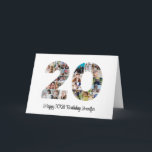 Happy 20th Birthday Number 20 Custom Photo Collage Card<br><div class="desc">Mark twenty years of wonderful memories and adventures with this captivating 20th Birthday Number Photo Collage. This customisable template is the perfect blend of creativity and sentiment, allowing you to create a truly memorable gift for your loved one's special day. Capture the essence of incredible years in a single masterpiece...</div>