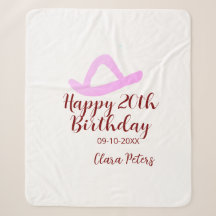Happy 20th birthday pink cowboy girl name date sim