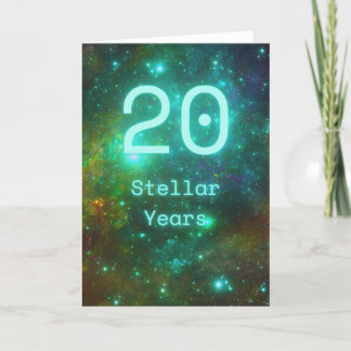 Happy 20th Birthday Universe Galaxy Greeting Card