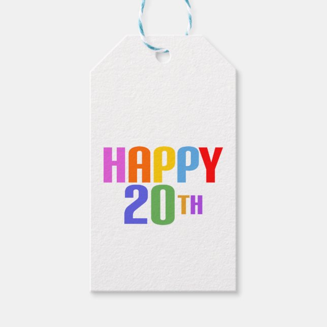 Happy 20th gift tags (Front)