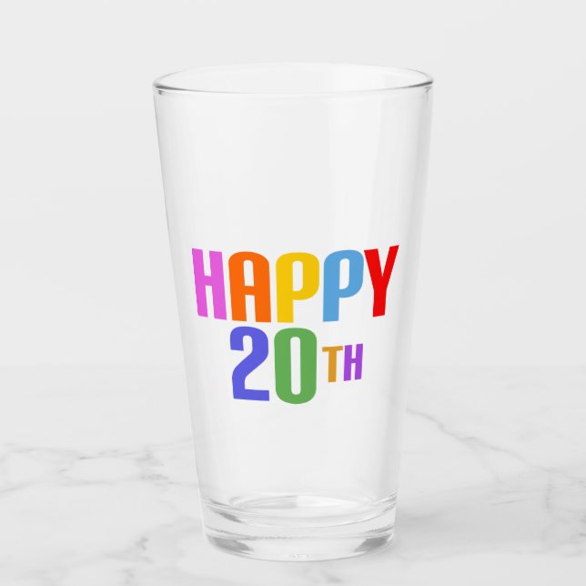 Happy 20th glass (Front)