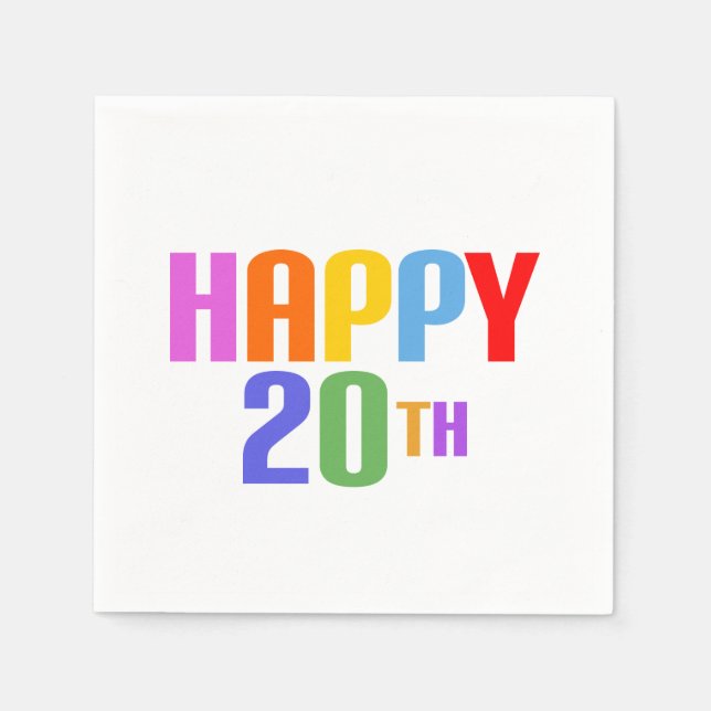 Happy 20th napkin (Front)