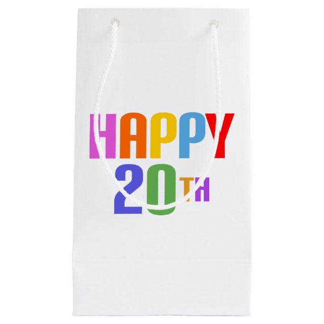 Happy 20th small gift bag (Front)