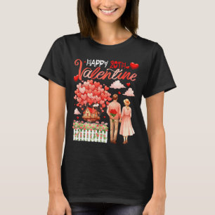 Happy 20th Valentine Floral Couple Family Proud An T-Shirt