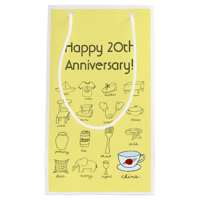 Happy 20th Wedding Anniversary Bag for your Gift (Front)