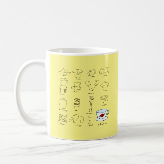 Happy 20th Wedding Anniversary Modern Illustration Coffee Mug (Left)