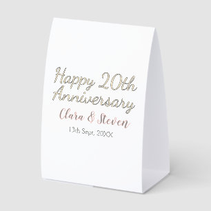 HAPPY 20TH WEDDING ANNIVERSARY NAME PINK GRAY PAST