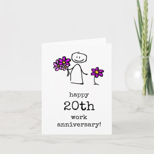 Happy 20th Work Anniversary Card, Coworker, Boss Card (Front)