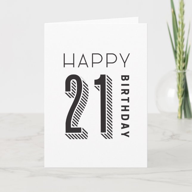 Happy 21 Birthday Card (Front)