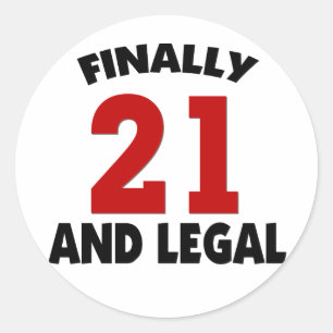 Happy 21 Birthday Classic Round Sticker