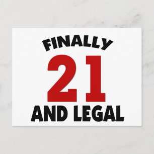 Happy 21 Birthday Postcard