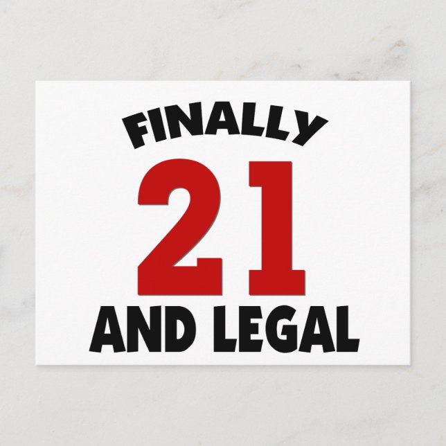 Happy 21 Birthday Postcard (Front)
