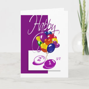 Happy 21st birthday balloons bright any age card