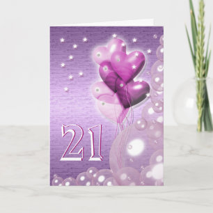 Happy 21st birthday balloons bright card