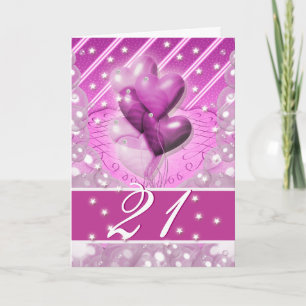 Happy 21st birthday balloons bright card