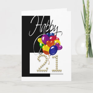 Happy 21st birthday balloons bright card