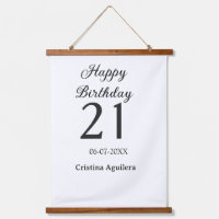 Happy 21st birthday bold letter simple name minima