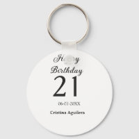 Happy 21st birthday bold letter simple name minima
