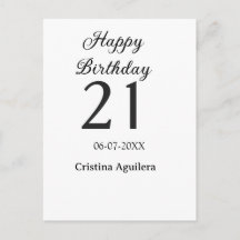 Happy 21st birthday bold letter simple name minima