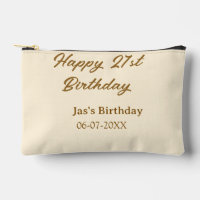 Happy 21st birthday brown pastel yellow name date