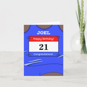 Happy 21st Birthday card for a runner