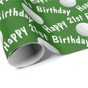 Happy 21st Birthday golf balls Wrapping Paper