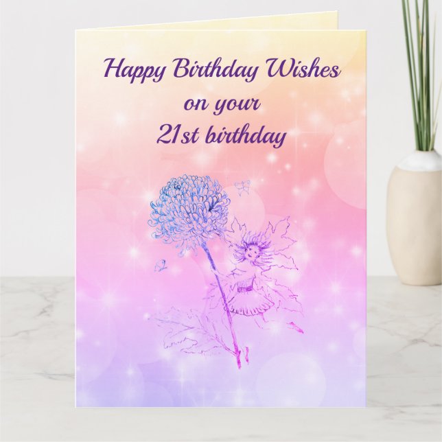 Happy 21st Birthday Greeting Card (Front)