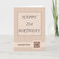 Happy  21st Birthday!QR Code Video Greeting Card.