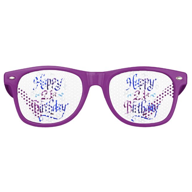 happy 21st birthday retro sunglasses (Front)