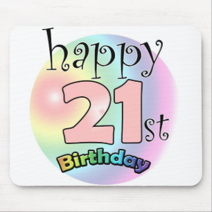 Happy 21st birthday (roze) mouse mat