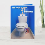 Happy 21st Birthday Toilet Potty Humour Holiday Card<br><div class="desc">Joke around with someone turning 21 with this funny toilet dressed up for a party when you say Happy 21st Birthday!</div>