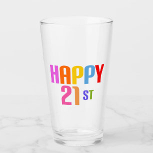 Happy 21st glass